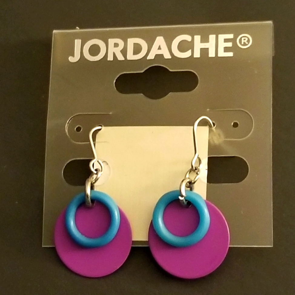 New Jordache Purple And Blue Earrings